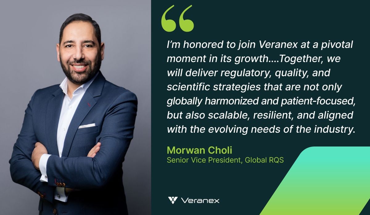 Veranex Appoints Morwan Choli, PhD as Senior Vice President of Global Regulatory Affairs and Quality
